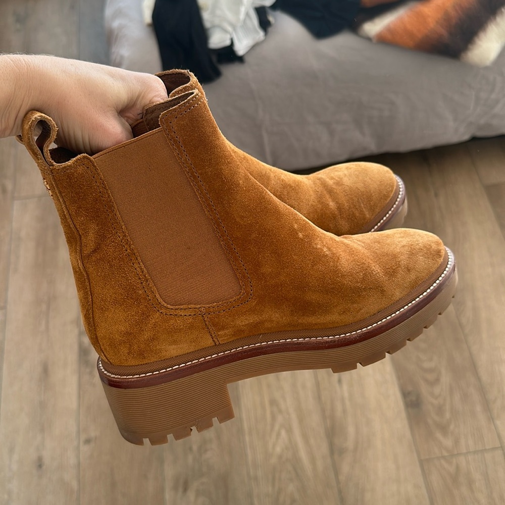 Tory Burch Suede New Chelsea Boots